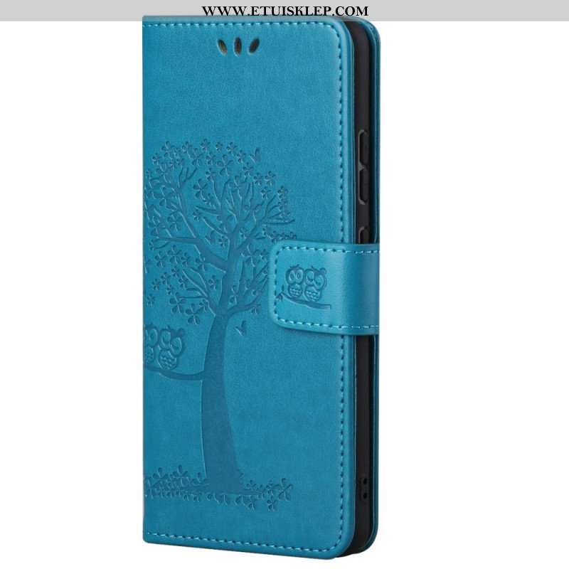 Etui Folio do Xiaomi Redmi Note 11 Pro / 11 Pro 5G z Łańcuch Drzewo Stringów I Sowy